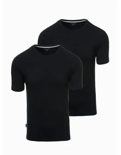 Pánská bavlněná trička BASIC s kulatým výstřihem - černá/bílá/tmavě modrá V1 OM-TSBS-0232