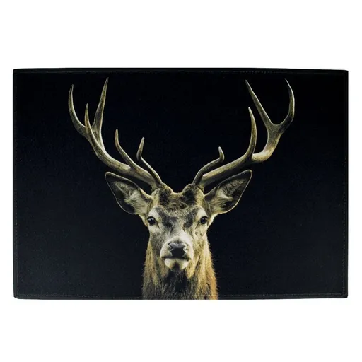 Černá podlahová rohožka jelen Black Deer - 75*50*1cm RARMZEH