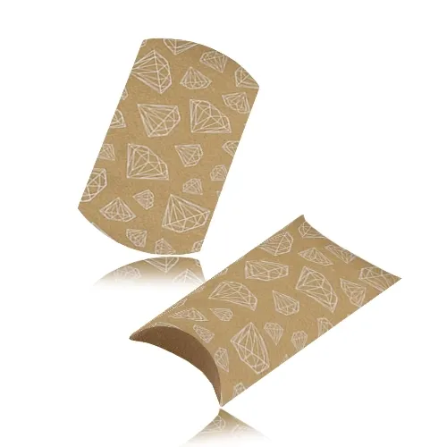 Hnědá dárková krabička s motivem briliantů a matným povrchem