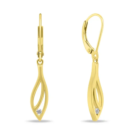 Brilio Silver Slušivé pozlacené náušnice se zirkony EA894Y