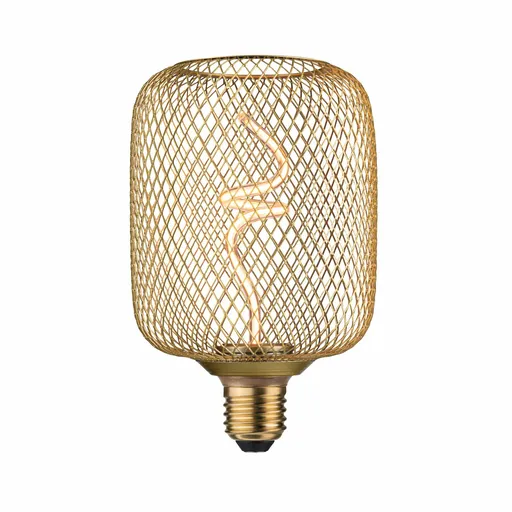 PAULMANN Kovic Glow Standard 230V LED žárovka Zyl E27 4W 1800K stmívatelné mosaz