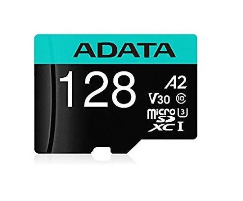 ADATA MicroSDXC karta 128GB Premier Pro UHS-I V30S (R:100/W:80 MB/s) + SD adaptér