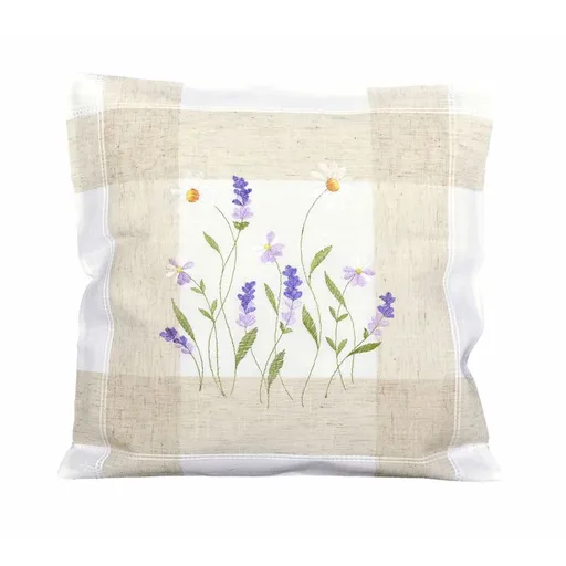 Návlek na polštář, Levandule a kopretina, 40 x 40 cm