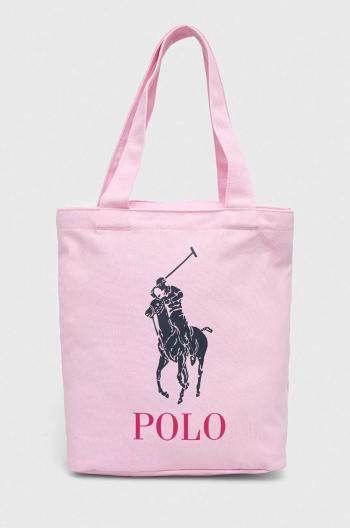 Dětská kabelka Polo Ralph Lauren růžová barva