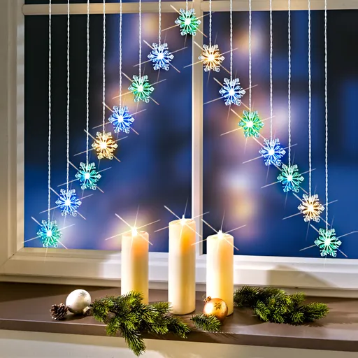 LED závěs Sněhové vločky