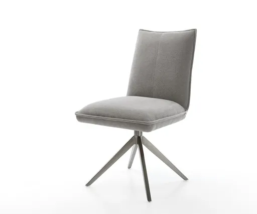Jídelní židle Lelio-Flex látka Měkký šedá křížová podnož široká