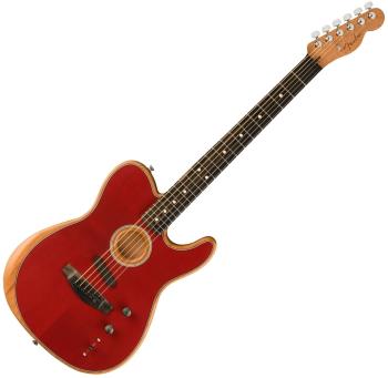 Fender American Acoustasonic Telecaster Crimson Red Elektroakustická kytara