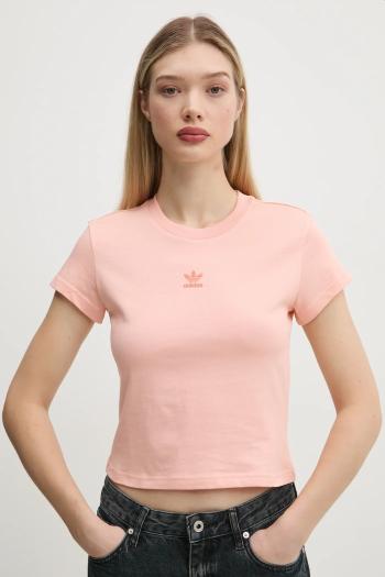 Bavlnené tričko adidas Originals Essential dámske, oranžová farba, JC8971