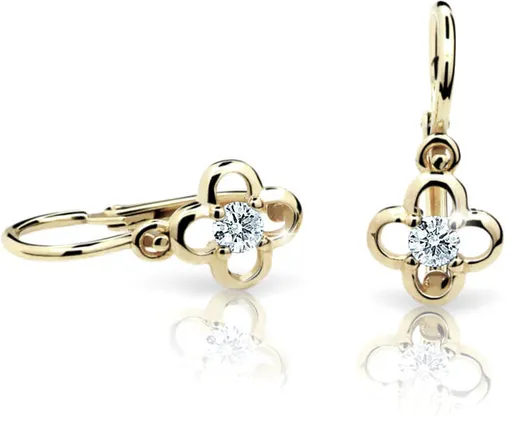 Cutie Jewellery Zlaté dětské náušnice C1944-10-X-1 bílá