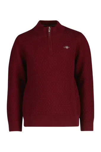 SVETR GANT MICRO TEXTURE HALF ZIP PLUMPED RED