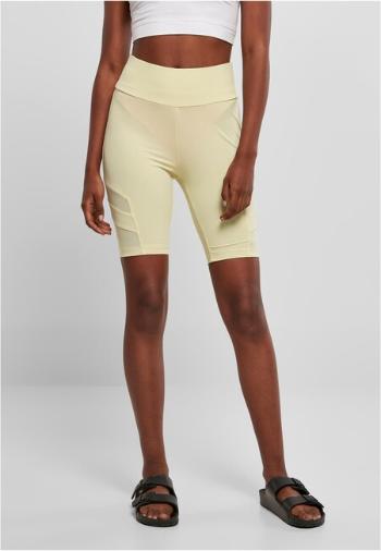 Urban Classics Ladies High Waist Tech Mesh Cycle Shorts softyellow - XL