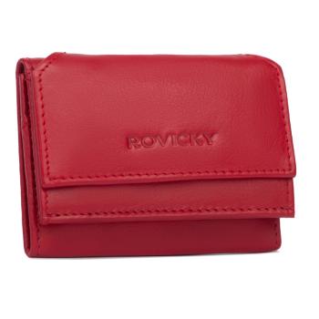 Mały portfel damski na zatrzask ze skóry naturalnej - Rovicky