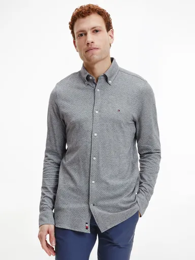 Tommy Hilfiger pánská šedá košile Dobby MW0MW25444 M