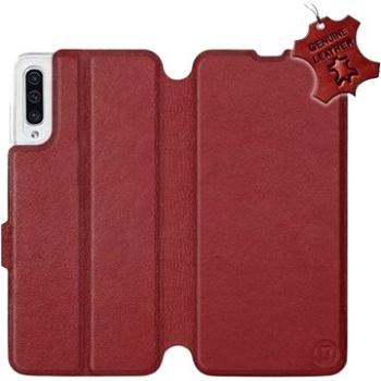 Flip pouzdro na mobil Samsung Galaxy A50 - Tmavě červené - kožené -   Dark Red Leather (5903226861200)