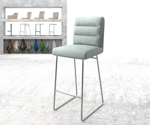 Barová židle Pela-Flex Stripes Mint Skid Frame z nerezové oceli
