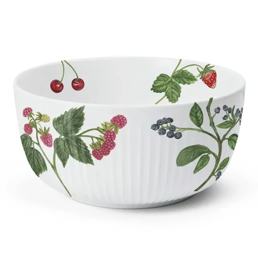 Servírovací mísa HAMMERSHOI SUMMER - SUMMER BERRIES 21 cm, bílá, porcelán, Kähler