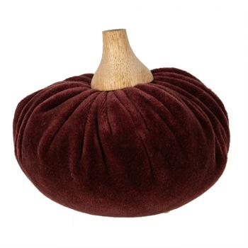 Vínová sametová dekorace dýně Pumpkin M - 12*10 cm  65412