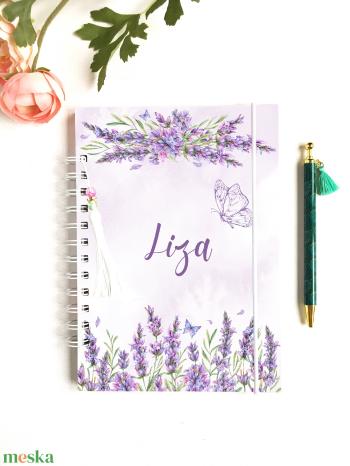 Liza - Díszített spirálfüzet, egyedi, névre szóló