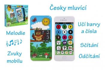 Teddies Naučný mobilní telefon s krytem Moudrá sova plast na baterie