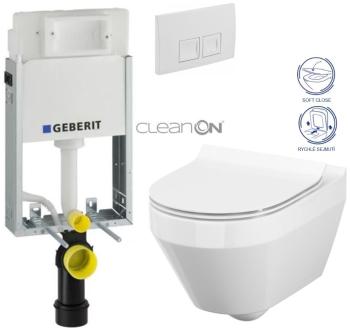 Geberit KOMBIFIX Basic tlačítko DELTA 50 Bílé WC CERSANIT CREA OVÁL + SEDÁTKO 110.100.00.1 50BI CR1