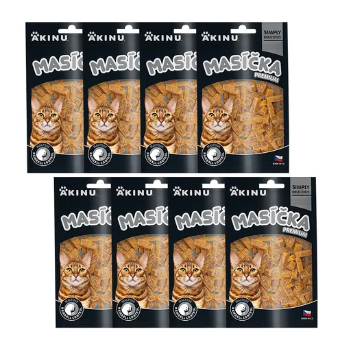 Akinu MASÍČKA PREMIUM Hairball Control pamlsek pro kočky 8 x 50 g