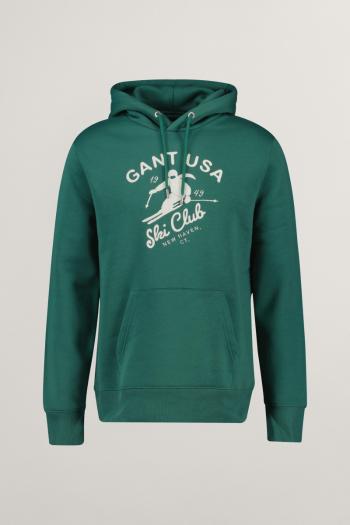 MIKINA GANT GRAPHIC HOODIE WOODY GREEN