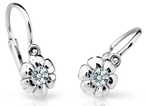 Cutie Diamonds Dětské náušnice z bílého zlata Kytičky s brilianty DC2151-10-00-X-2