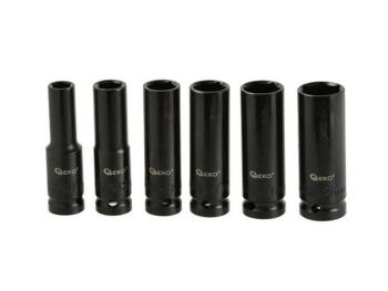 Rázové hlavice sada 6ks, 1/2" 10-21 mm, délka 77 mm GEKO