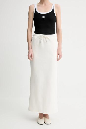 Sukňa Gestuz biela farba, maxi, rovný strih, 10910115