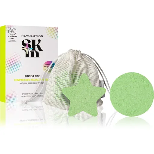 Revolution Skincare Rinse & Rise čisticí houbička na obličej 10 ks