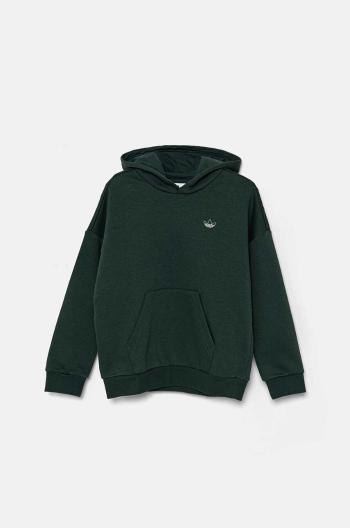 Dětská mikina adidas Originals HOODIE zelená barva, s kapucí, s potiskem, IY9555