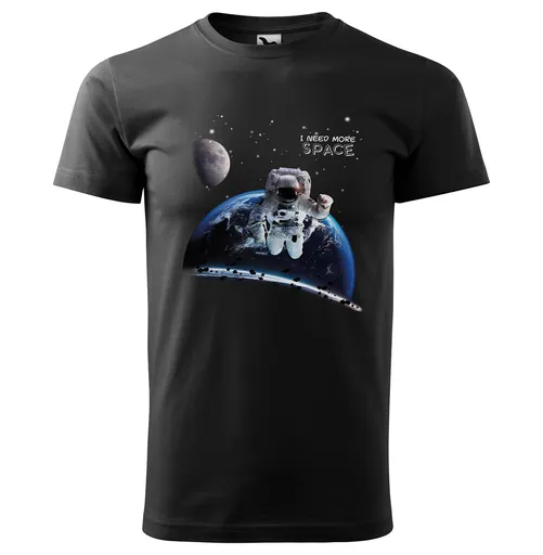 Pánské tričko Need Space (Velikost: 3XL, Barva trička: Černá)