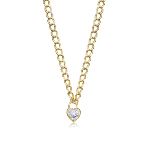 S'Agapõ Výrazný pozlacený náhrdelník se srdíčkem My love SYL26