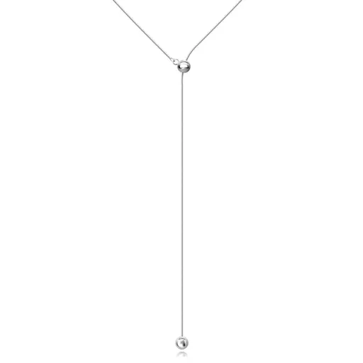 Náhrdelník z 925 stříbra - řetízek s hadím vzorem, hladké lesklé kuličky