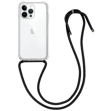 TopQ Kryt iPhone 14 Pro Max s černou šňůrkou průhledný 82595 (82595)