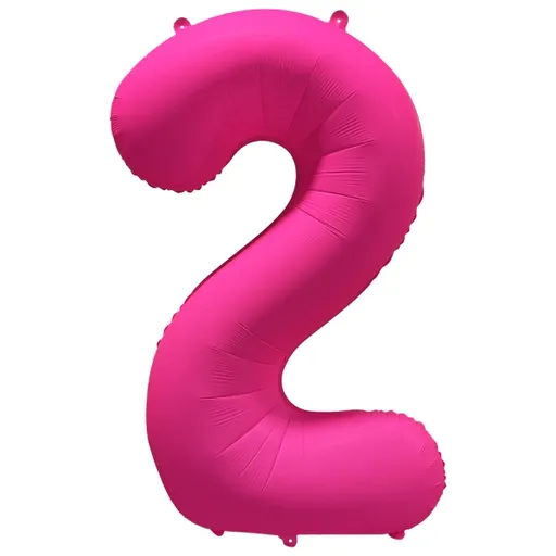 Amscan Fóliový balón narozeninové číslo 2 - Neon růžová 86 cm