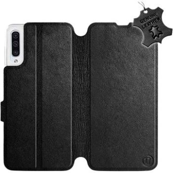 Flip pouzdro na mobil Samsung Galaxy A50 - Černé - kožené - Black Leather (5903226861170)