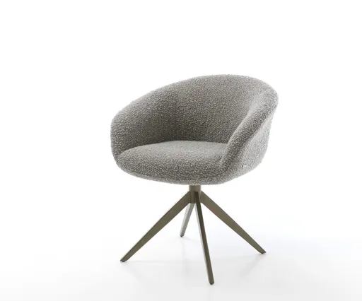 Otočná židle Vinka-Flex s područkami Bouclé stříbrnošedá