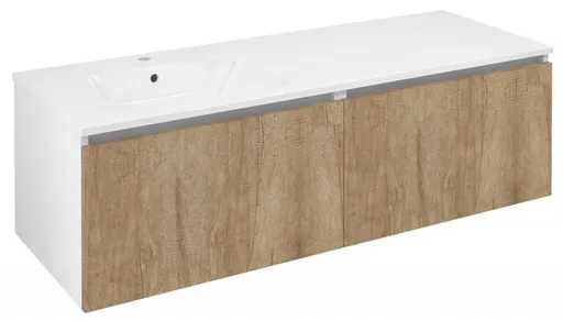 SAPHO LOREA skříňka 140x46x51,5cm (70+70cm), levá, dub alabama/bílá mat LE070-2231-L-05