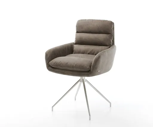 Otočná židle Abelia-Flex s područkami taupe vintage křížová