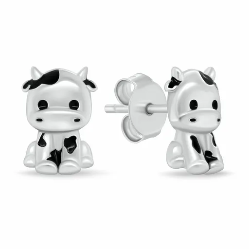 Brilio Silver Jedinečné stříbrné náušnice Kráva EA1219W