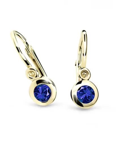 Cutie Jewellery Zlaté dětské náušnice C1537-10-X-1 modrá