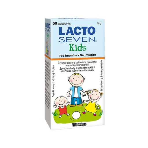 Vitabalans LactoSeven Kids 50 žvýkacích tablet