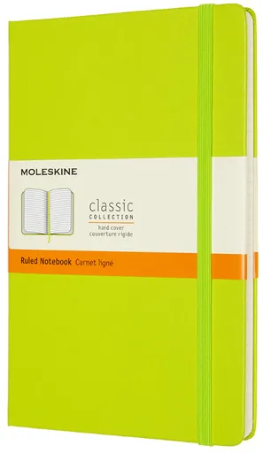 Zápisník Moleskine - tvrdé desky, L, linkovaný - limetka