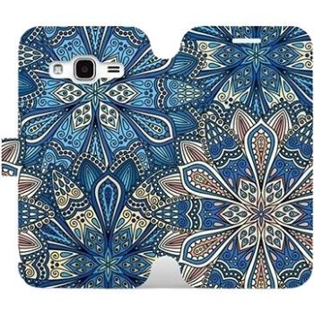 Flipové pouzdro na mobil Samsung Galaxy J3 2016 - V108P Modré mandala květy (5903226130528)