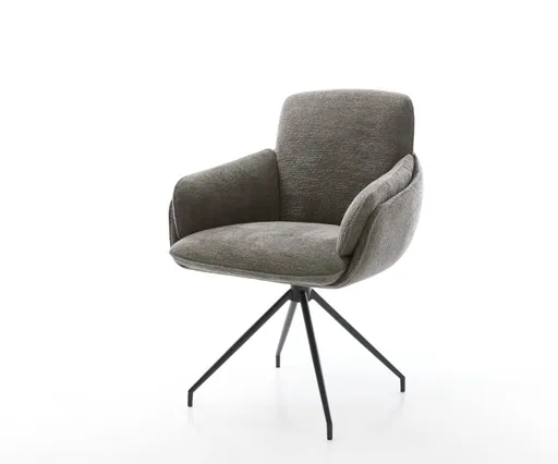 Jídelní židle Luan-Flex s područkami bouclé měkký tmavě béžová