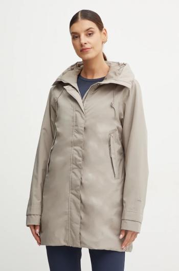 Bunda Helly Hansen VICTORIA INS MID RAIN dámská, šedá barva, přechodná, 54101
