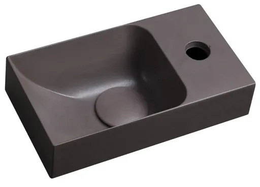 SAPHO PICCOLINO betonové umývátko 30,8x17cm, baterie vpravo, tmavě hnědá mat PK30515