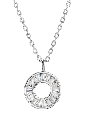 Evolution Group - Pavona Třpytivý stříbrný náhrdelník Kruh se zirkony 12069.1