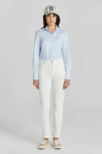 DŽÍNY GANT SLIM CROPPED WHITE JEANS EGGSHELL